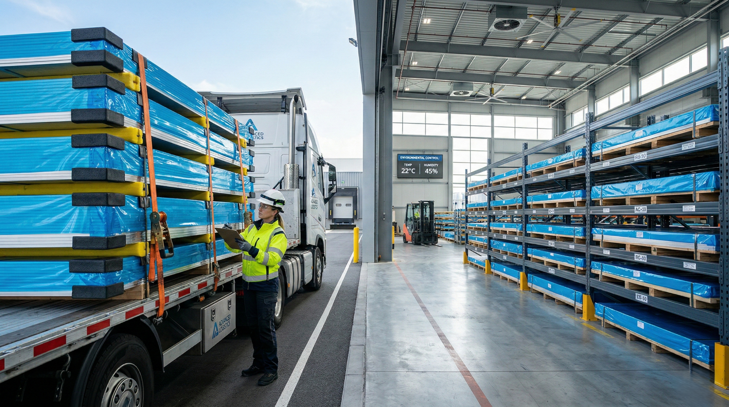 The best methods for transporting and storing aluminum panels.