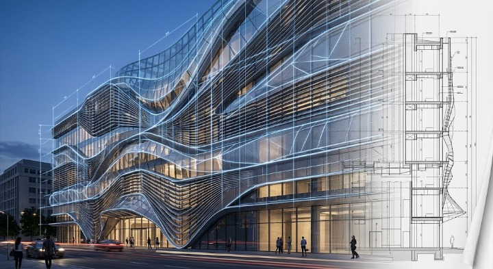 Automated architectural shop drawings for complex building designs