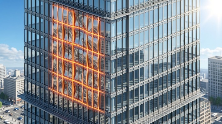 ACP facade buckling due to thermal expansion