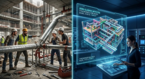 Comparison between manual site chaos and automated BIM coordination