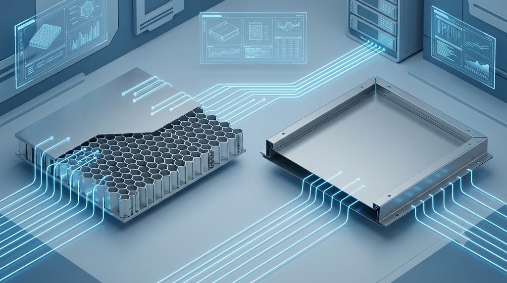 Comparing advanced ACP cladding types tray systems vs honeycomb core